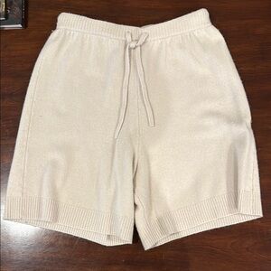 J. Crew Cream Bermudas with Elastic Waistband and Drawstring